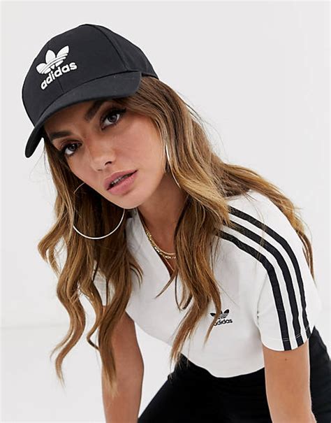 adidas originals schwarze kappe mit kleeblatt-logo